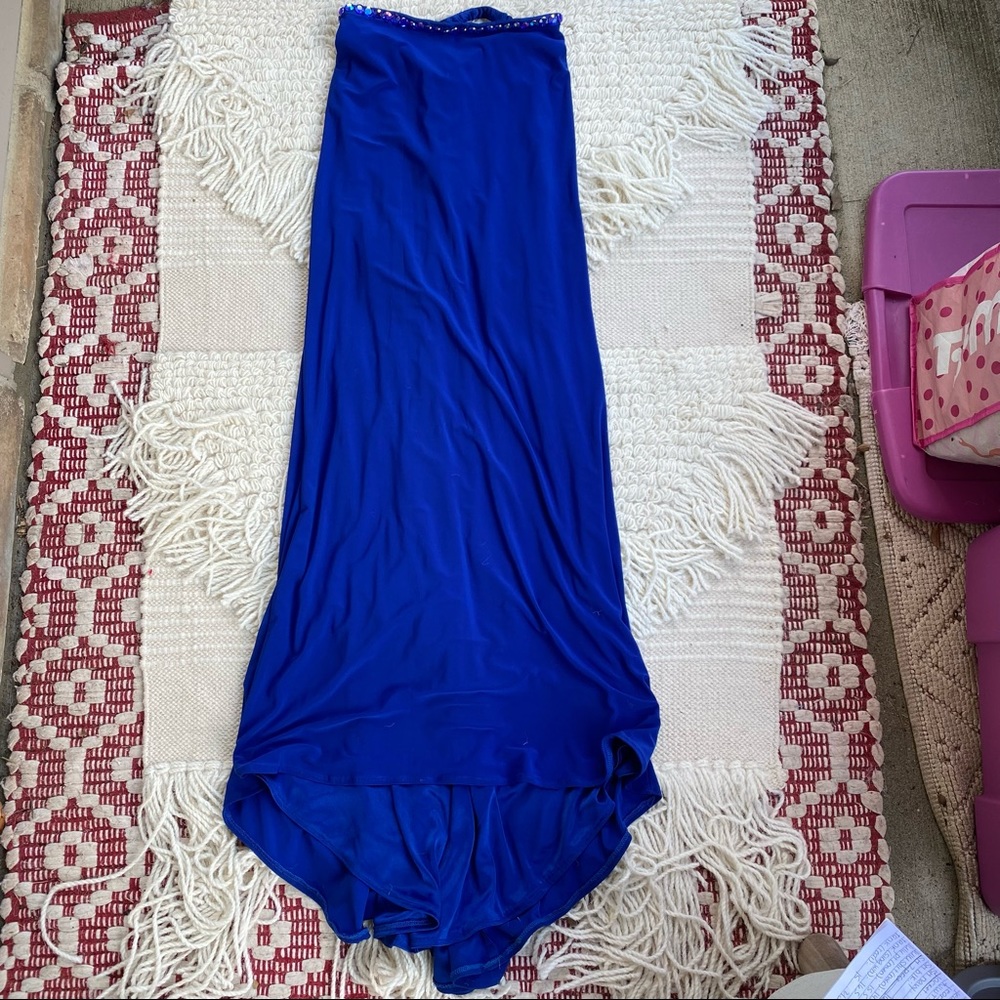 SHERRI HILL blue embellished two-piece formal dress crop top with maxi skirt 4 - Picture 8 of 16